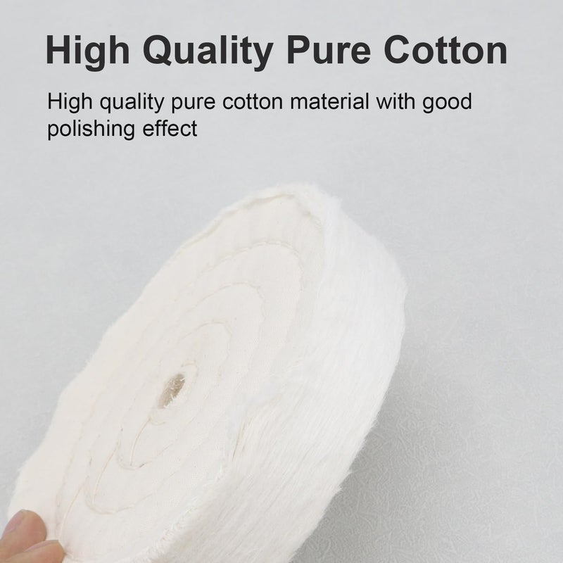 SCOTTCHEN Cotton Buffing Wheel 6 inch Extra Thick Spiral Sewn Polishing Pad for Bench Grinder Tool with 1/2" Arbor Hole(70 Ply) 1PCS - Image 4